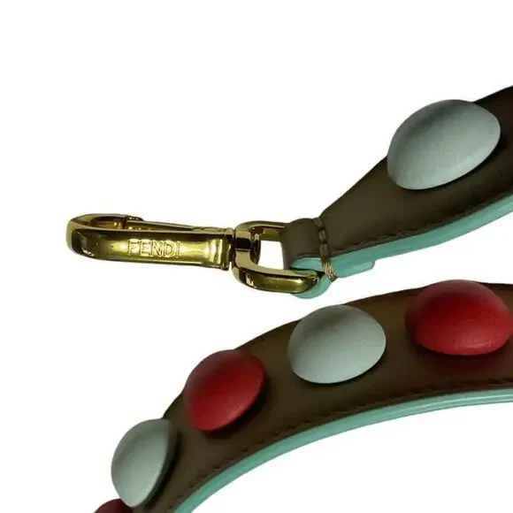 Fendi Multicolor leather bag strap with gold-tone hardware. - Picture 14 of 15